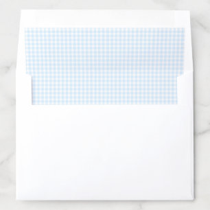 Light Blue Plaid Gingham Check Christmas Holiday Envelope Liner
