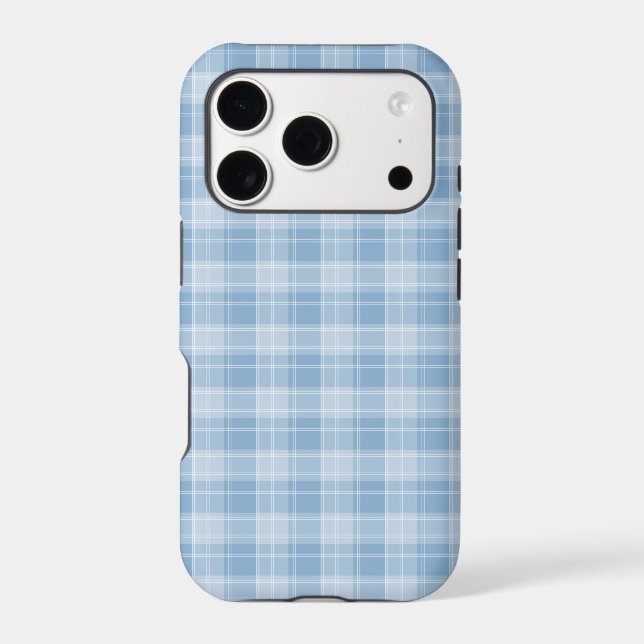 Light Blue Plaid Pattern Case-Mate iPhone Case (Back)