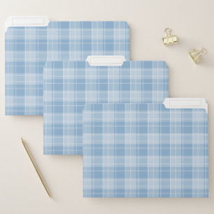 Light Blue Plaid Pattern File Folder