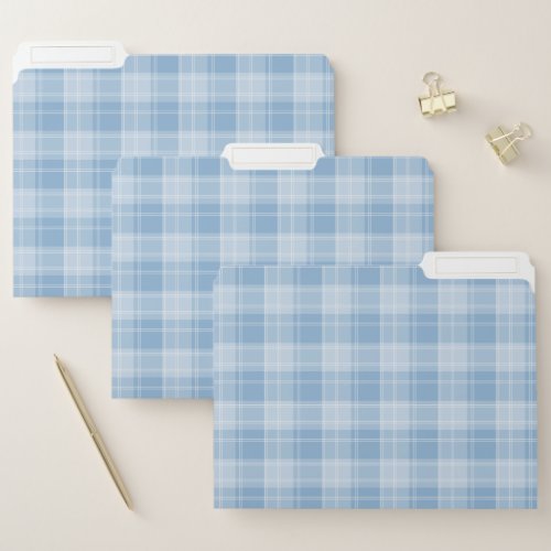 Light Blue Plaid Pattern File Folder