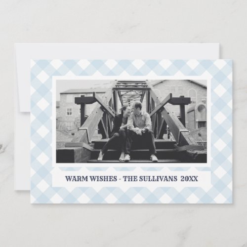 Light Blue Plaid  Rustic   CUSTOM Holiday Photo