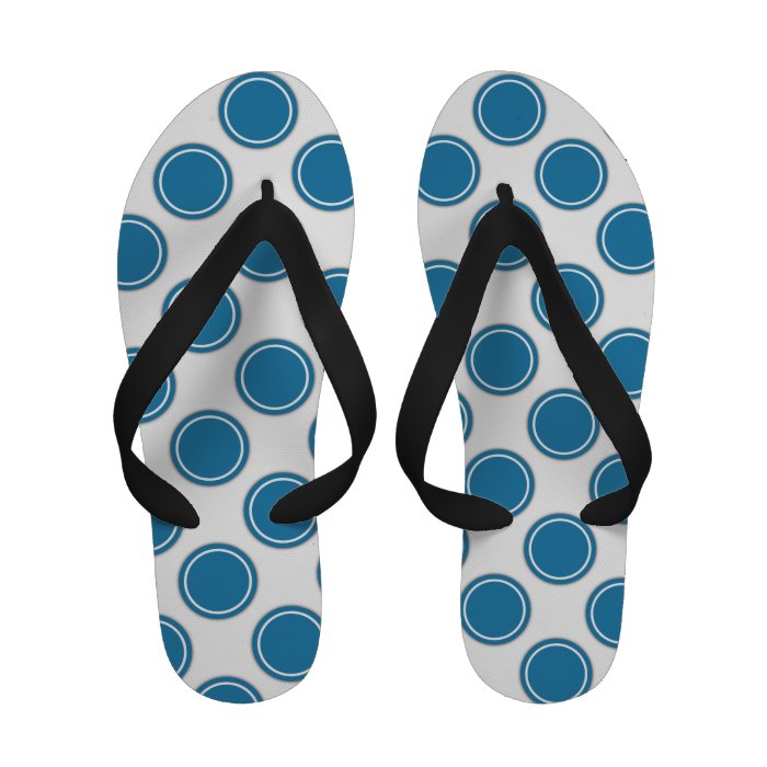 Light Blue Polka Dot And White Flip Flop Sandals