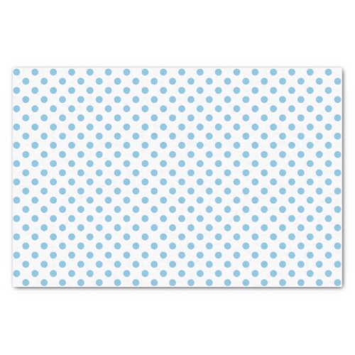 Light Blue Polka Dot on White Tissue Paper