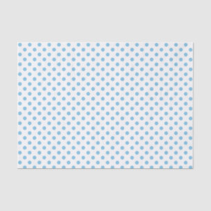 Light Blue Polka Dot on White Tissue Paper