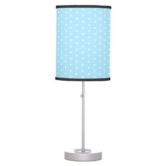 Light blue polka dot pattern fabric, dotted, ovals table lamp