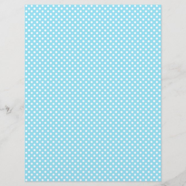 Light Blue Polka Dot Scrapbook Paper (Front)