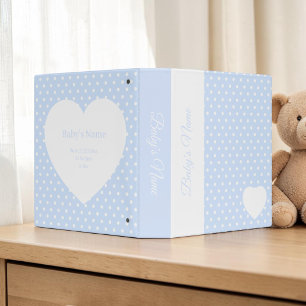 Light Blue Polka Dots Baby Photo Album 3 Ring Binder
