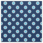 Light Blue Polka Dots on Dark Blue Fabric