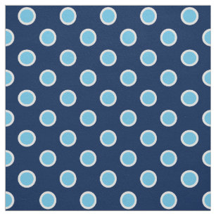 Light Blue Polka Dots on Dark Blue Fabric