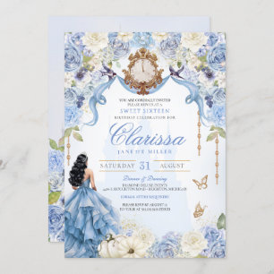 Light Blue Princess Sweet 16 Cinderella V2 Invitation