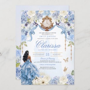 Light Blue Princess Sweet 16 Cinderella V2 Invitation