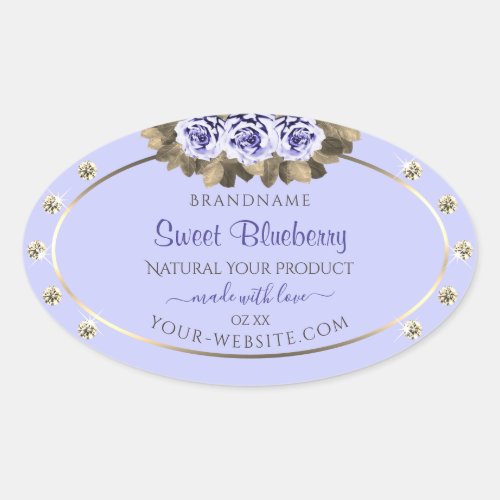 Light Blue Product Labels Blue Roses Gold Jewels