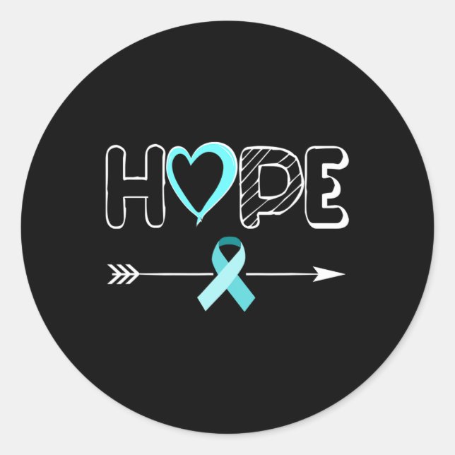 Light Blue Products Ribbon Hydrocephalus Awareness Classic Round Sticker (Front)