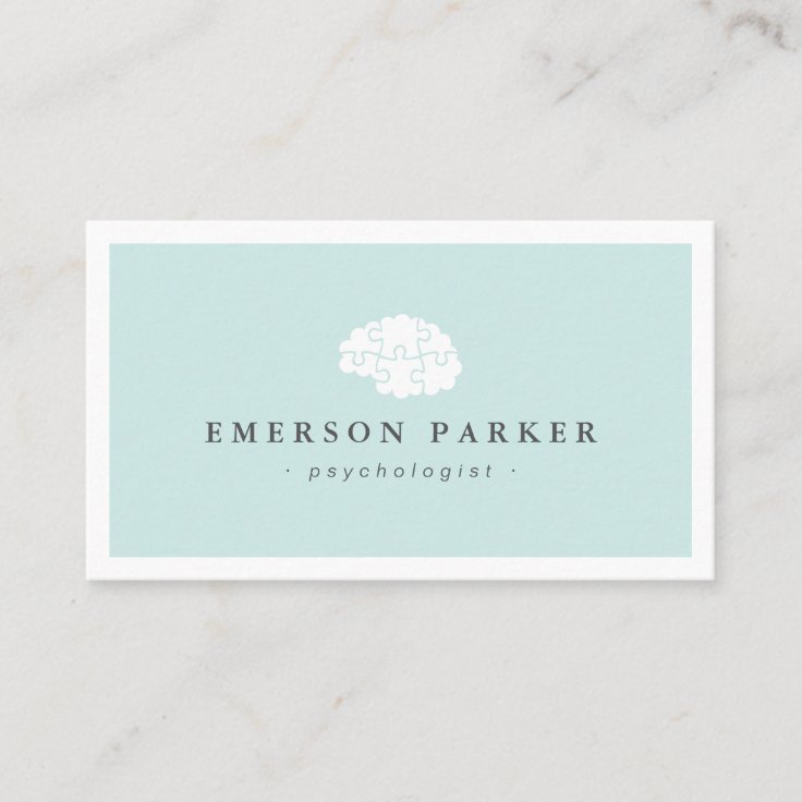 Light Blue Psychologist Psychiatrist Counselor Business Card Zazzle 