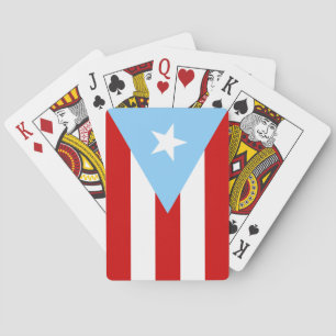 Light Blue Puerto Rican Flag Poker Cards