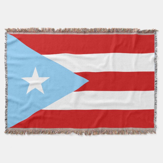 Light Blue Puerto Rico Flag Throw Blanket (Front)