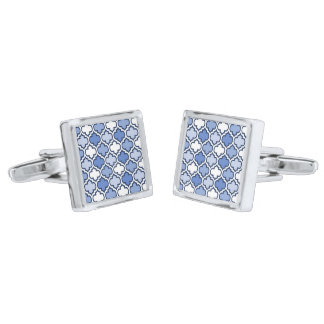 Light Blue Quatrefoil Pattern Cufflinks
