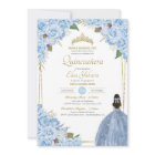 Light Blue Quinceanera Floral Rose Elegant Quince