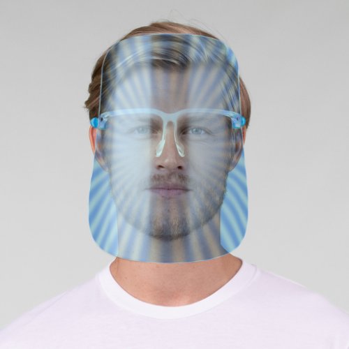 Light blue rays face shield