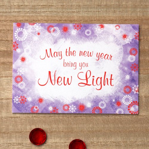 Light Blue Red Company Holiday Card