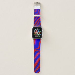 Light Blue, Red texture with wry lines. Gradient i Apple Watch Band
