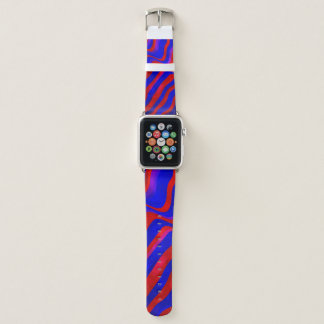 Light Blue, Red texture with wry lines. Gradient i Apple Watch Band