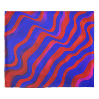 Light Blue, Red texture with wry lines. Gradient i Duvet Cover