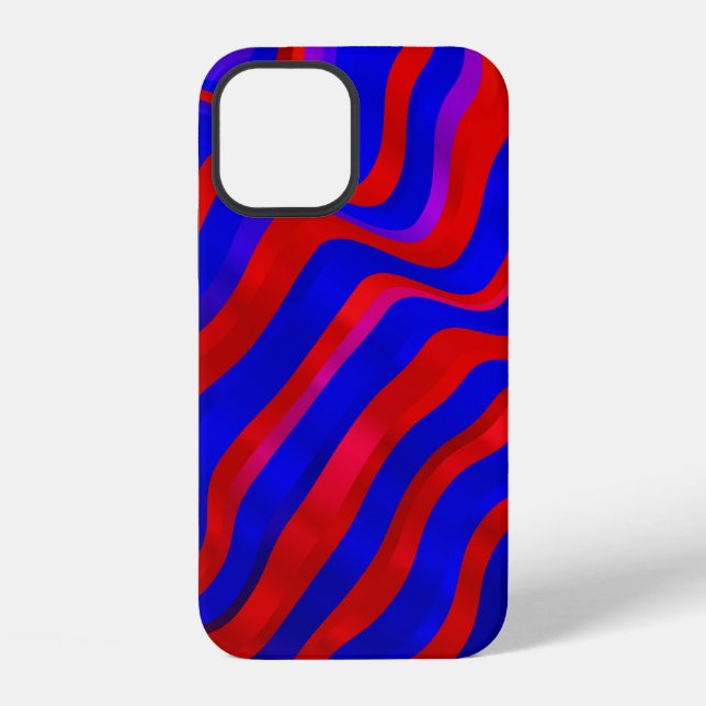 Light Blue, Red texture with wry lines. Gradient i Iphone Case (Back)