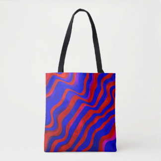 Light Blue, Red texture with wry lines. Gradient i Tote Bag