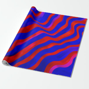 Light Blue, Red texture with wry lines. Gradient i Wrapping Paper