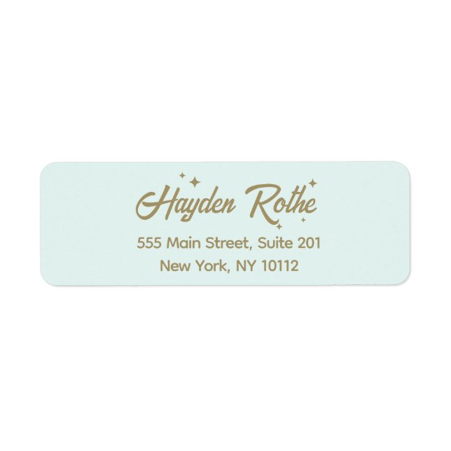 Light Blue Retro Script  Label (Front)