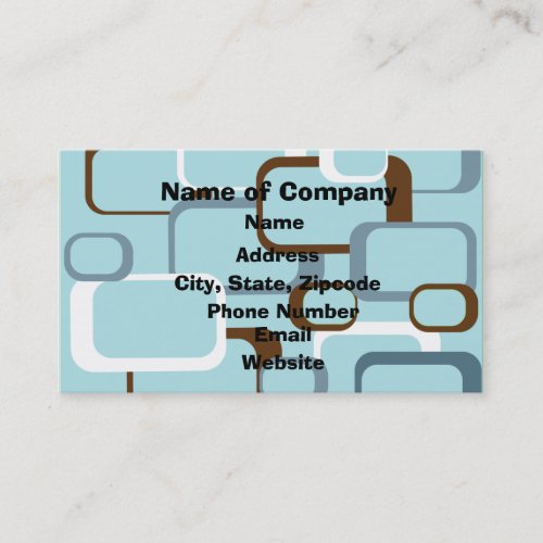 Light Blue Retro Squares Business Card