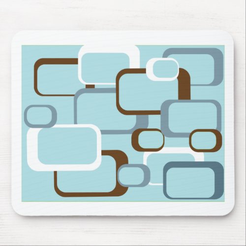 light blue retro squares mouse pad