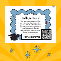 Light blue retro squiggle college Fund graduation
