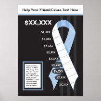 Light Blue Ribbon Fundraising Poster