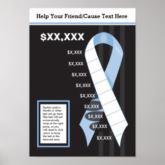 Light Blue Ribbon Fundraising Poster