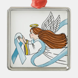 "Light Blue Ribbon" of Awareness Metal Ornament