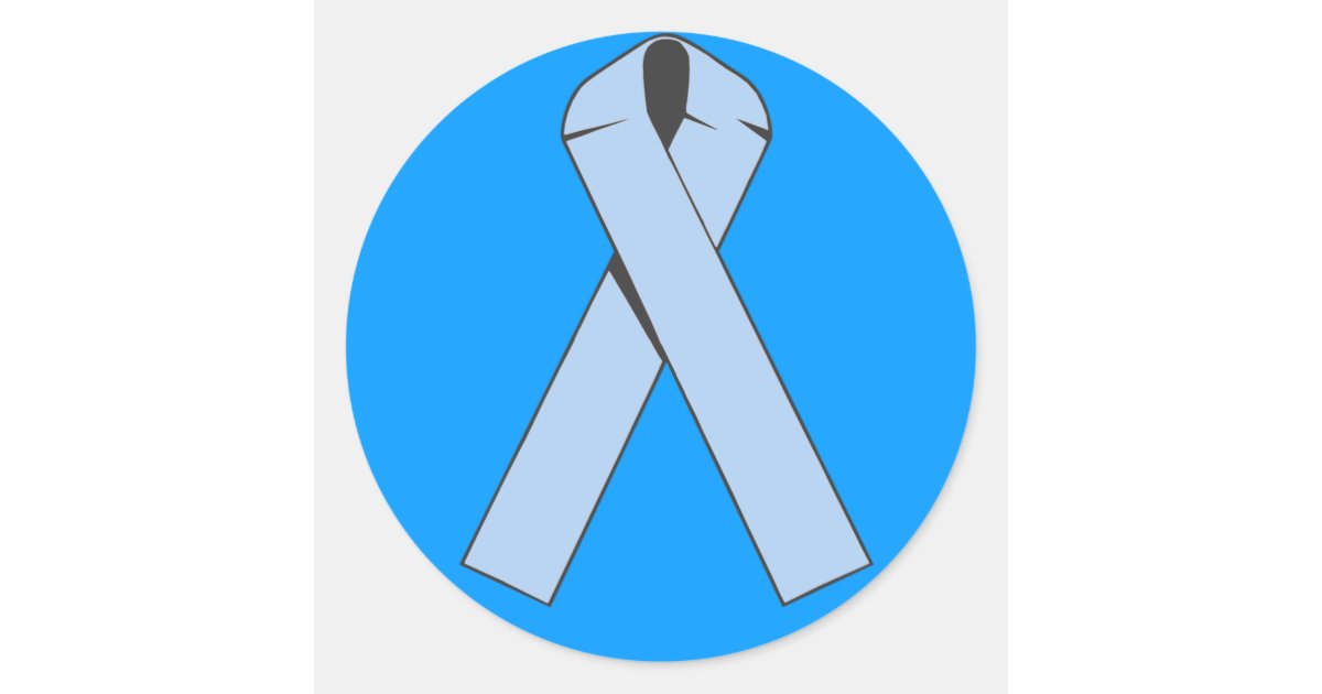 Light Blue Ribbon Products and Apparel Classic Round Sticker | Zazzle