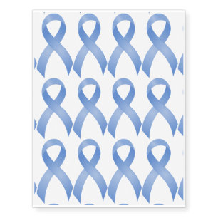Light Blue Ribbon Prostate Cancer Awareness Temporary Tattoos