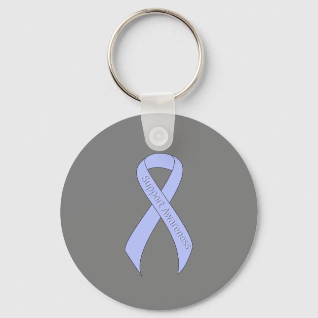 Light Blue Ribbon Support Awareness Keychain (Front)