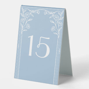Light Blue Romance and vintage sophistication Menu Table Tent