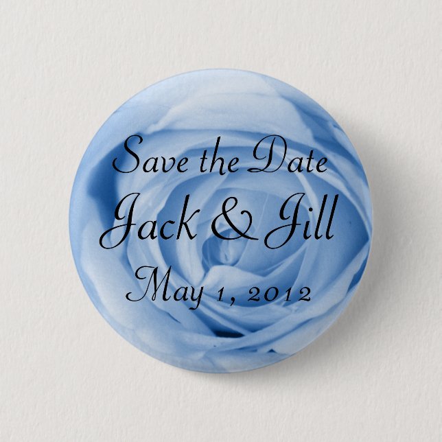 Light Blue Rose Pinback Button (Front)