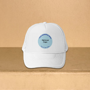 Light Blue Round Business Brand on Trucker Hat