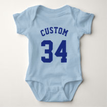 Light Blue & Royal Baby | Sports Jersey Design Baby Bodysuit Light Blue & Royal Baby | Sports Jersey Design Baby Bodysuit