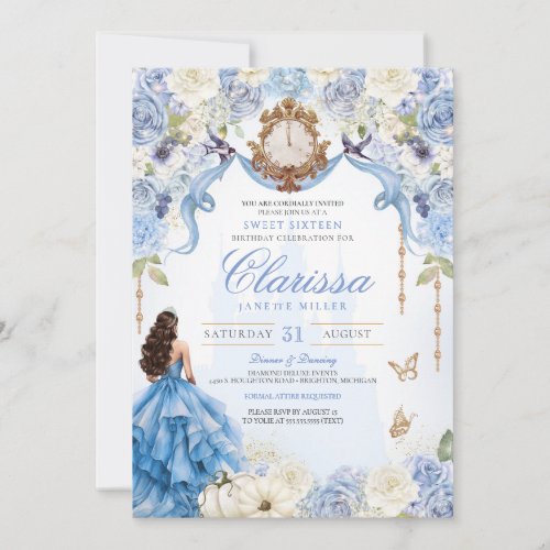 Light Blue Royal Princess Sweet Sixteen Birthday