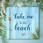 Light Blue Rustic Wood Coastal Take Me to Beach Coaster Set<br><div class="desc">Keep your summer memories close to your heart all year long with this beachy light blue wood with nautical rope, coral heart, and coastal sea grass acrylic coaster. Relax and get ready to be transported back to your fondest happy place whenever you enjoy your favorite beverage. Comes in a set...</div>