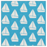 Light Blue Sailboat Pattern Fabric