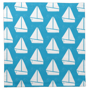 Light Blue Sailboat Pattern Napkin