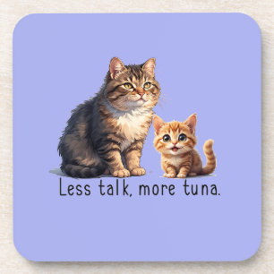 Light Blue Sassy Cat Theme Hard plastic coaster