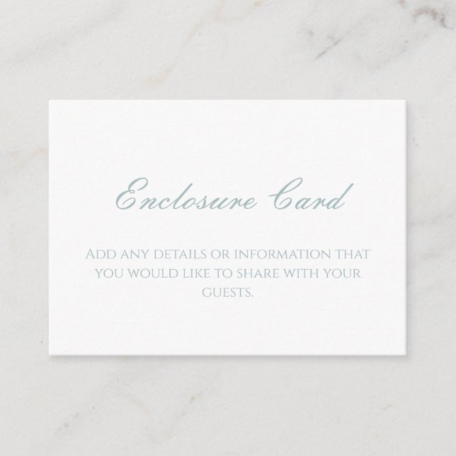 Light Blue Script Enclosure Card (Front)